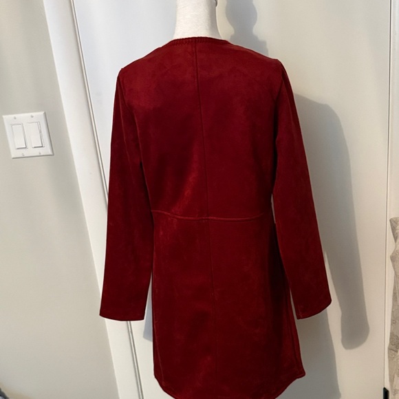 Tahari burgundy suede Pea Coat - Picture 5 of 7